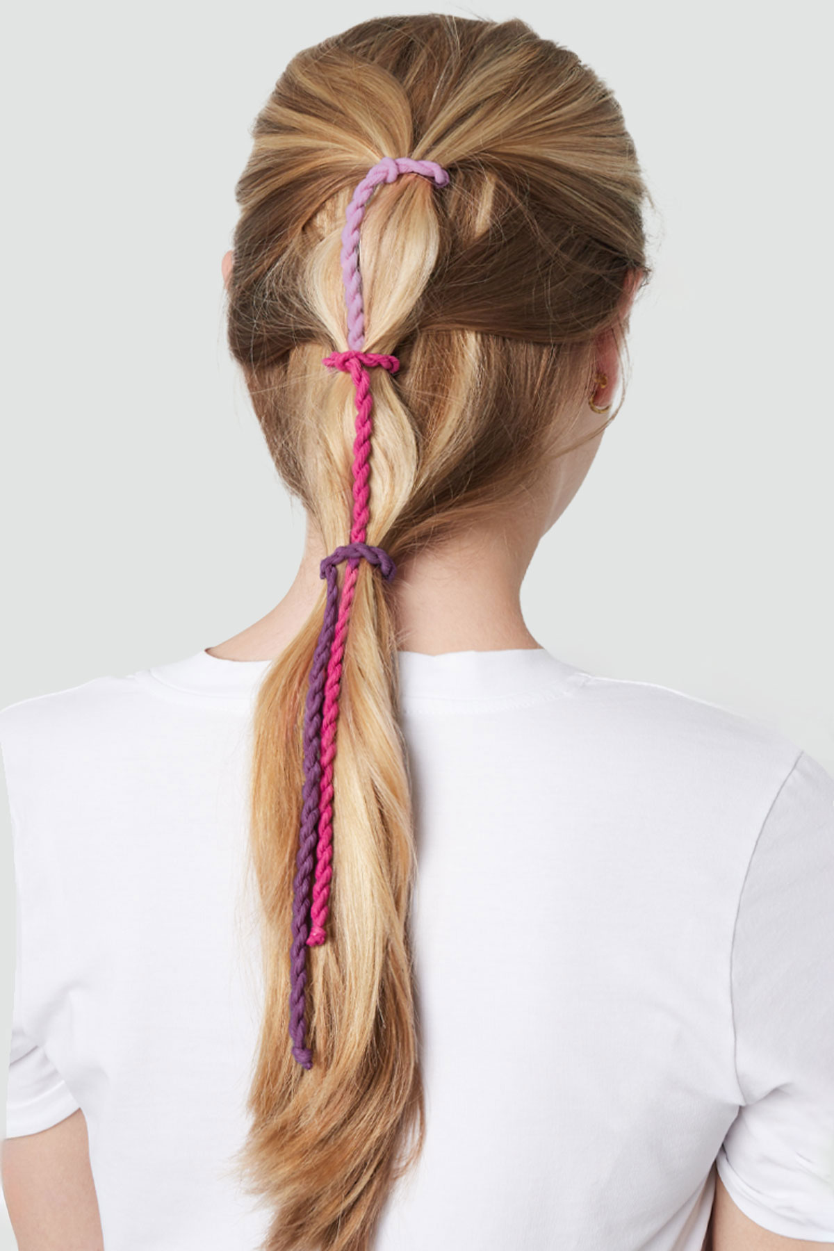 Twisted hair elastic - pink & purple Picture2